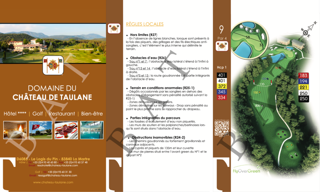 carnet de parcours de golf